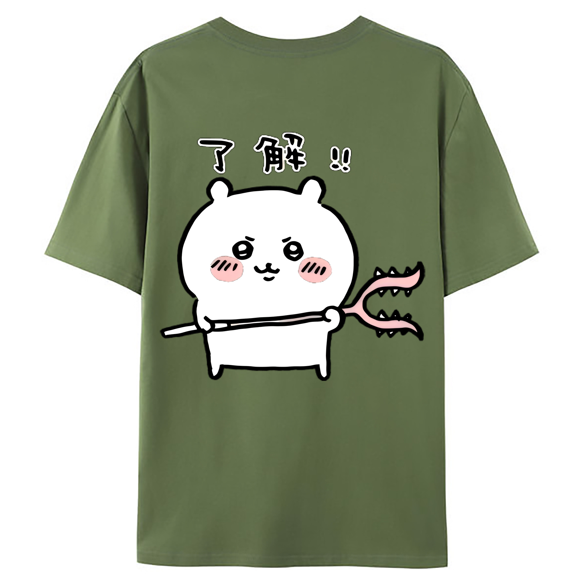 （画像用） ちいかわ ちいかわ Chii-kawa chiikawa 綿100％ メンズ半袖Tシャツ（バックプリント） 通気性